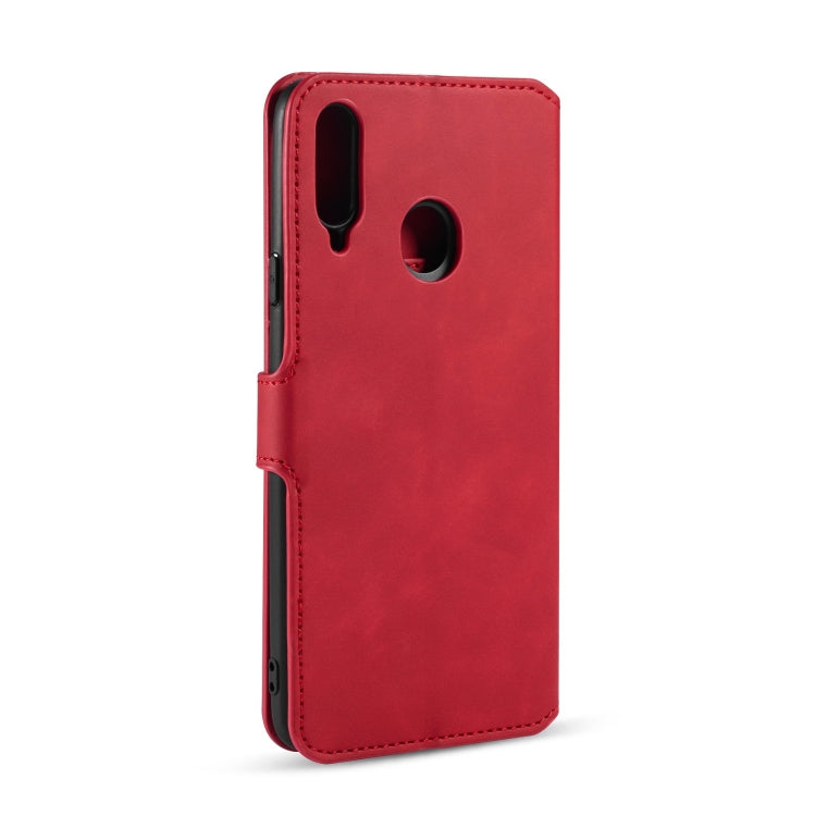 For Galaxy A20s DG.MING Retro Oil Side Horizontal Flip Case with Holder & Card Slots & Wallet