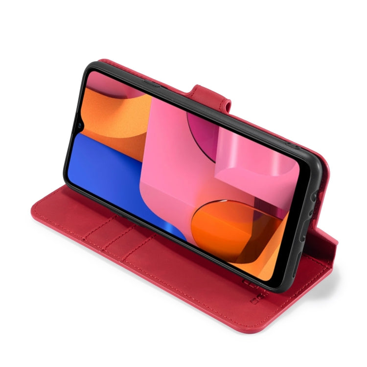 For Galaxy A20s DG.MING Retro Oil Side Horizontal Flip Case with Holder & Card Slots & Wallet