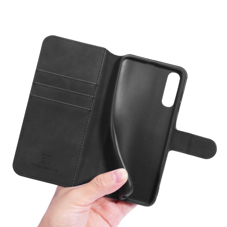 For Galaxy A30s / A50s DG.MING Retro Oil Side Horizontal Flip Case with Holder & Card Slots & Wallet