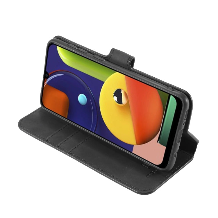 For Galaxy A30s / A50s DG.MING Retro Oil Side Horizontal Flip Case with Holder & Card Slots & Wallet