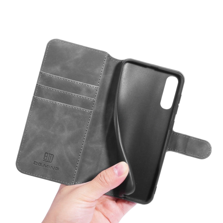 For Galaxy A30s / A50s DG.MING Retro Oil Side Horizontal Flip Case with Holder & Card Slots & Wallet