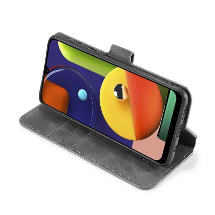 For Galaxy A30s / A50s DG.MING Retro Oil Side Horizontal Flip Case with Holder & Card Slots & Wallet