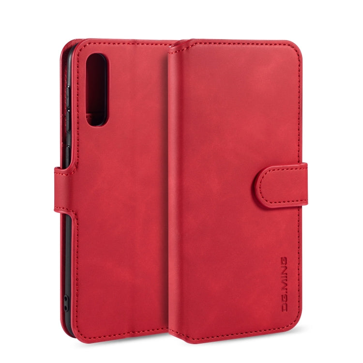 For Galaxy A30s / A50s DG.MING Retro Oil Side Horizontal Flip Case with Holder & Card Slots & Wallet