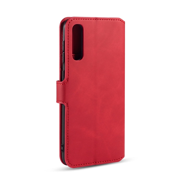 For Galaxy A30s / A50s DG.MING Retro Oil Side Horizontal Flip Case with Holder & Card Slots & Wallet