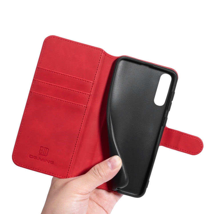 For Galaxy A30s / A50s DG.MING Retro Oil Side Horizontal Flip Case with Holder & Card Slots & Wallet