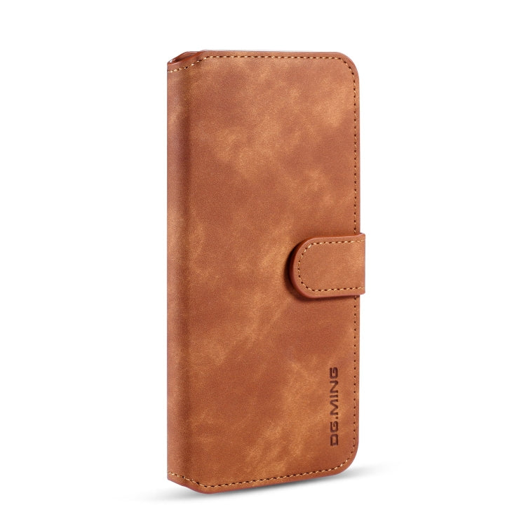For Galaxy A30s / A50s DG.MING Retro Oil Side Horizontal Flip Case with Holder & Card Slots & Wallet