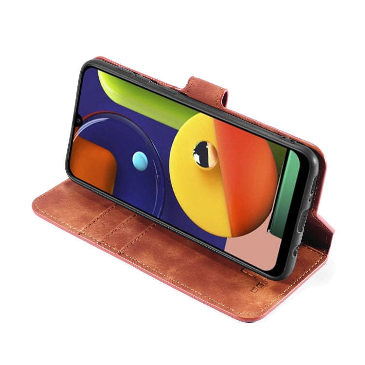 For Galaxy A30s / A50s DG.MING Retro Oil Side Horizontal Flip Case with Holder & Card Slots & Wallet