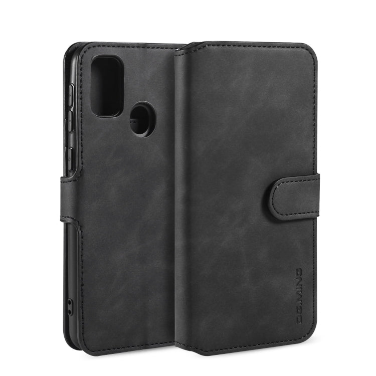 For Galaxy M30s DG.MING Retro Oil Side Horizontal Flip Case with Holder & Card Slots & Wallet