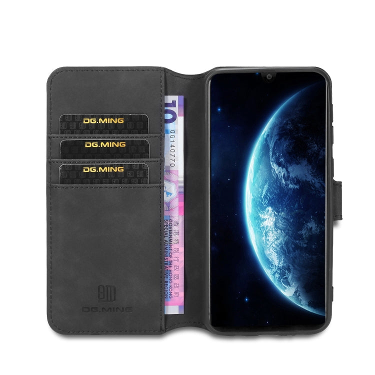 For Galaxy M30s DG.MING Retro Oil Side Horizontal Flip Case with Holder & Card Slots & Wallet