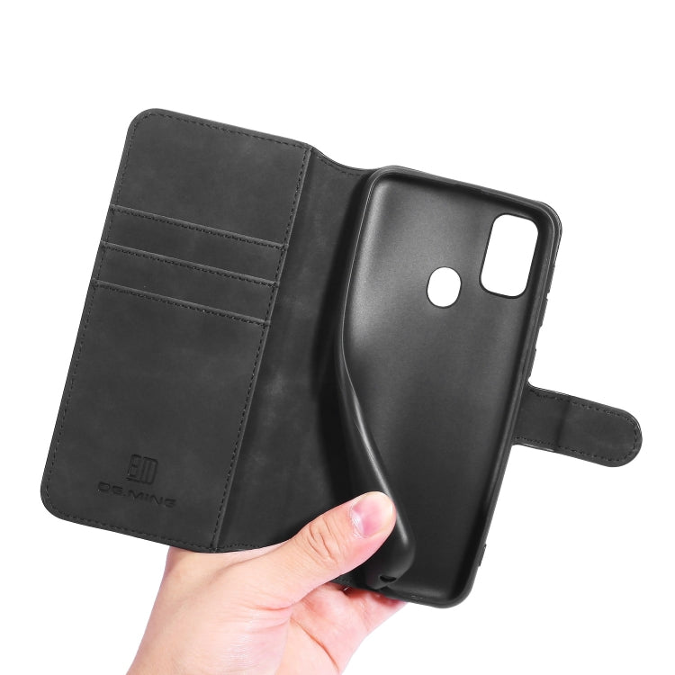 For Galaxy M30s DG.MING Retro Oil Side Horizontal Flip Case with Holder & Card Slots & Wallet