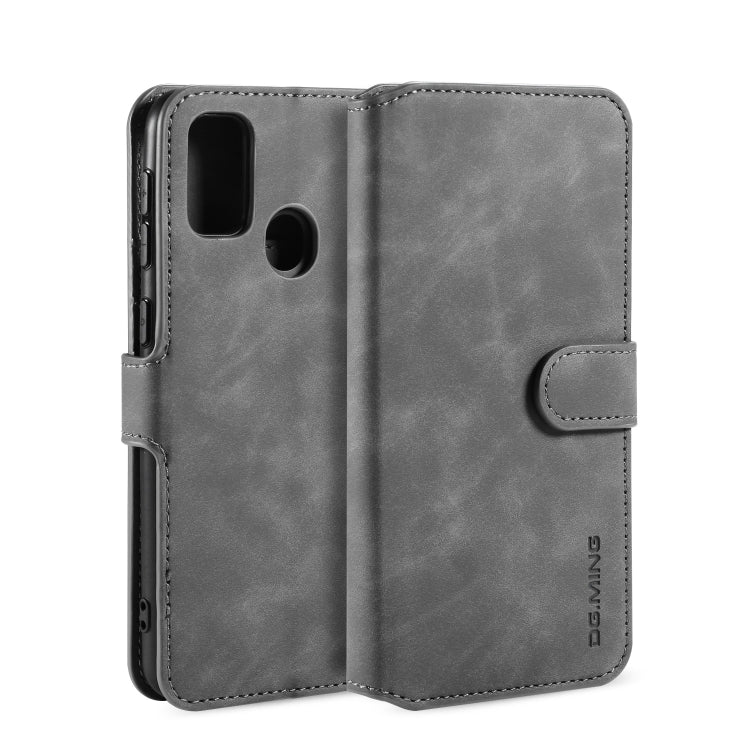 For Galaxy M30s DG.MING Retro Oil Side Horizontal Flip Case with Holder & Card Slots & Wallet