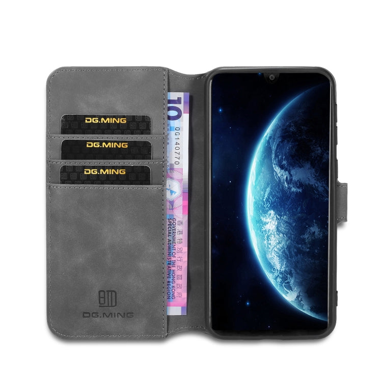 For Galaxy M30s DG.MING Retro Oil Side Horizontal Flip Case with Holder & Card Slots & Wallet