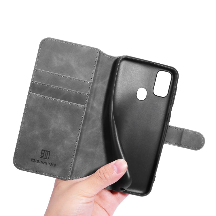 For Galaxy M30s DG.MING Retro Oil Side Horizontal Flip Case with Holder & Card Slots & Wallet
