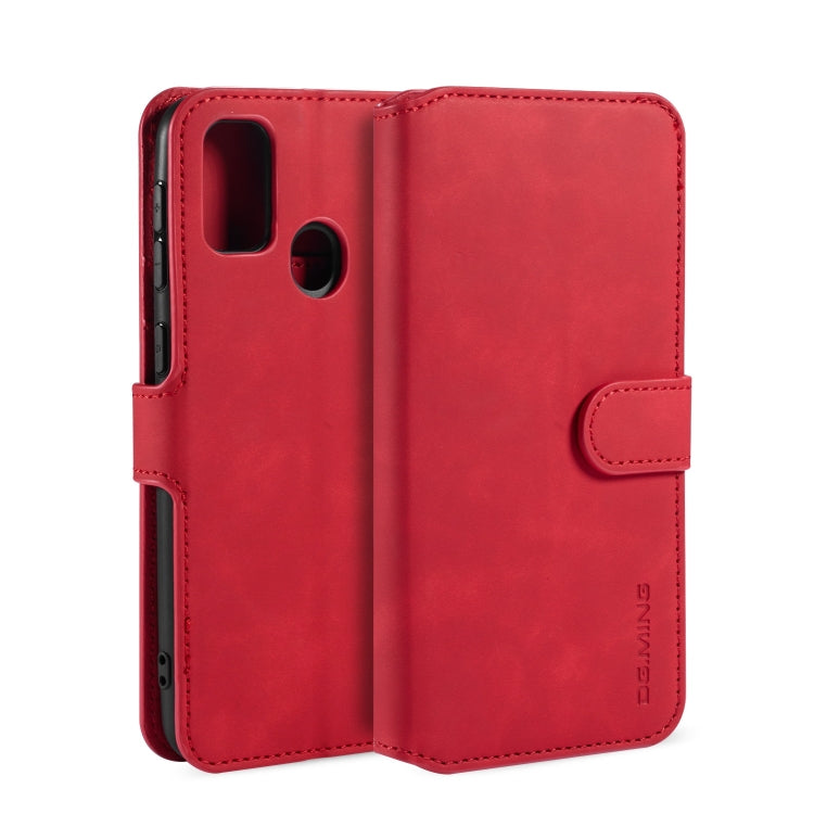 For Galaxy M30s DG.MING Retro Oil Side Horizontal Flip Case with Holder & Card Slots & Wallet