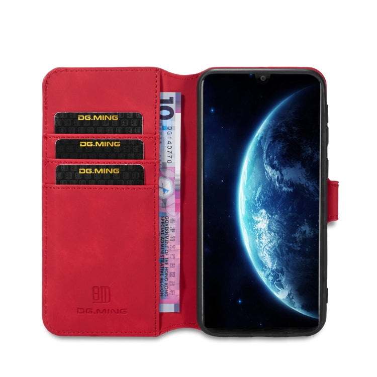 For Galaxy M30s DG.MING Retro Oil Side Horizontal Flip Case with Holder & Card Slots & Wallet
