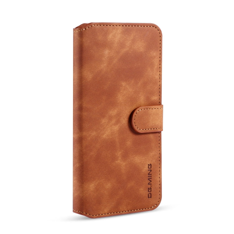 For Galaxy M30s DG.MING Retro Oil Side Horizontal Flip Case with Holder & Card Slots & Wallet