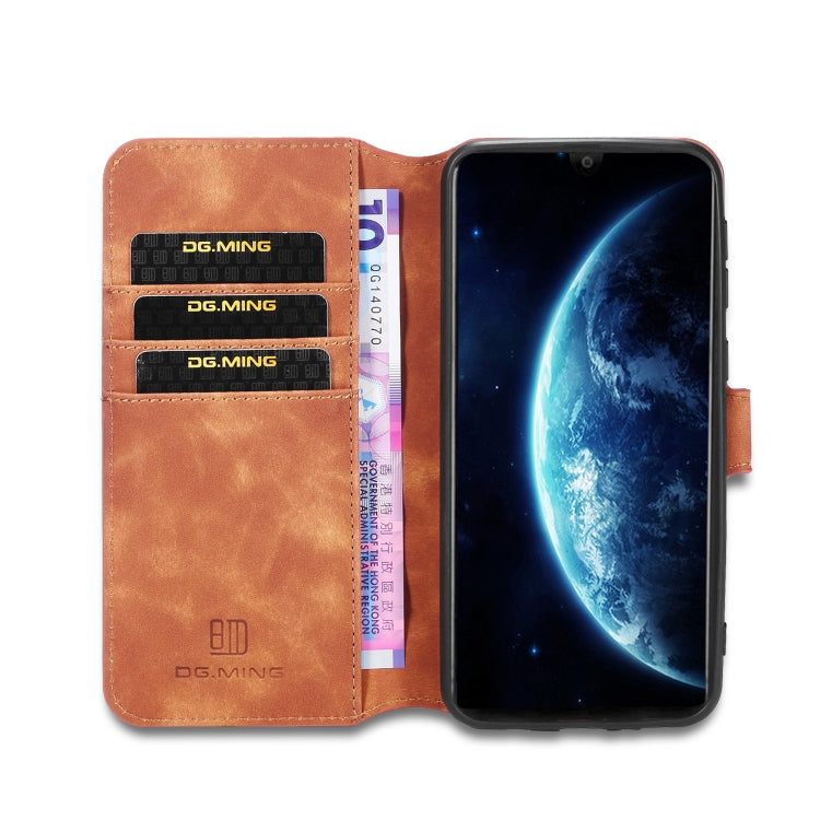 For Galaxy M30s DG.MING Retro Oil Side Horizontal Flip Case with Holder & Card Slots & Wallet