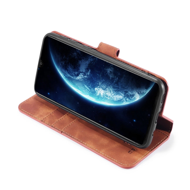 For Galaxy M30s DG.MING Retro Oil Side Horizontal Flip Case with Holder & Card Slots & Wallet