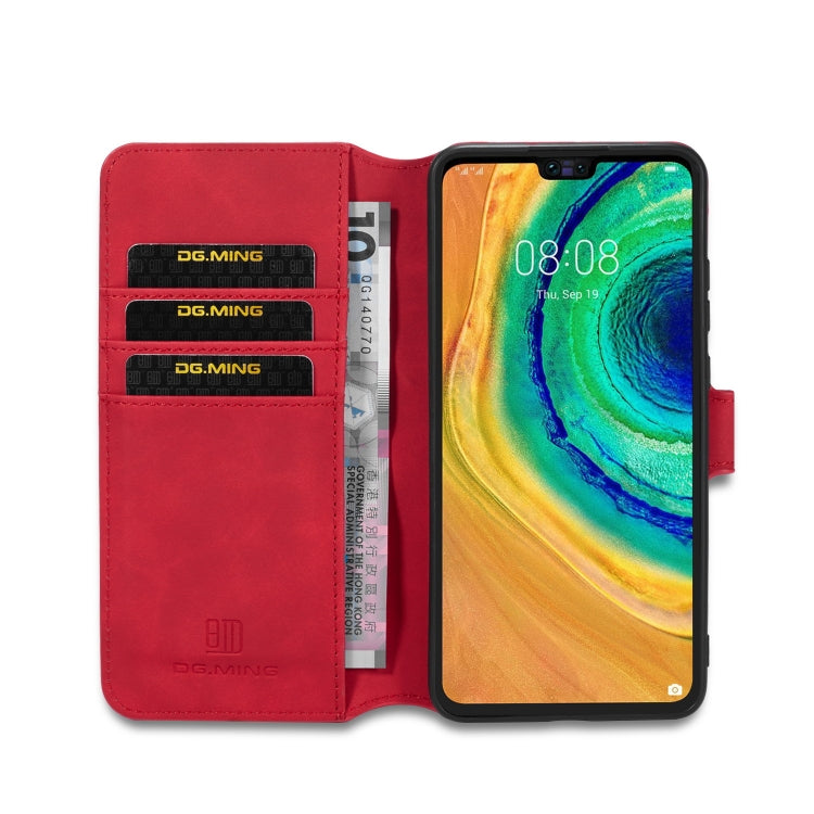 For Huawei Mate 30 DG.MING Retro Oil Side Horizontal Flip Case with Holder & Card Slots & Wallet
