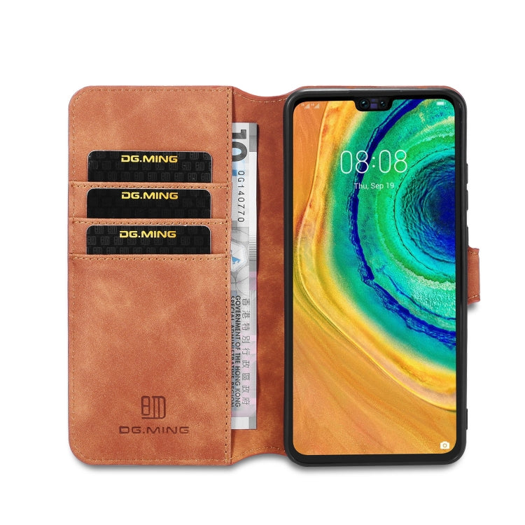 For Huawei Mate 30 DG.MING Retro Oil Side Horizontal Flip Case with Holder & Card Slots & Wallet