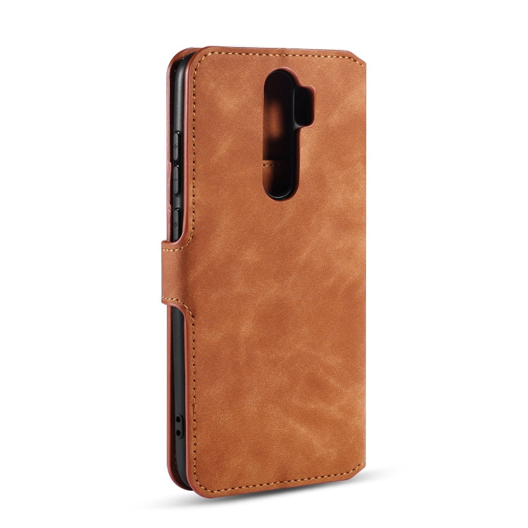 For Xiaomi Redmi Note 8 Pro DG.MING Retro Oil Side Horizontal Flip Case with Holder & Card Slots & Wallet