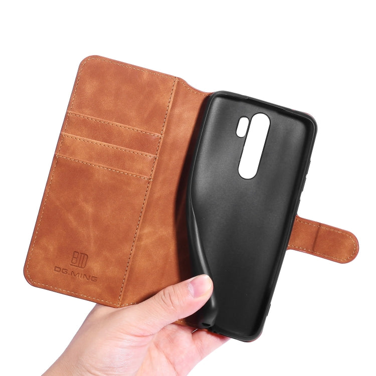 For Xiaomi Redmi Note 8 Pro DG.MING Retro Oil Side Horizontal Flip Case with Holder & Card Slots & Wallet