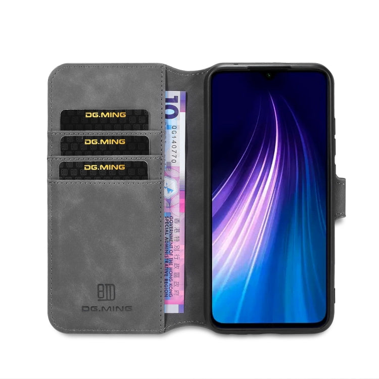 For Xiaomi Redmi Note 8 DG.MING Retro Oil Side Horizontal Flip Case with Holder & Card Slots & Wallet