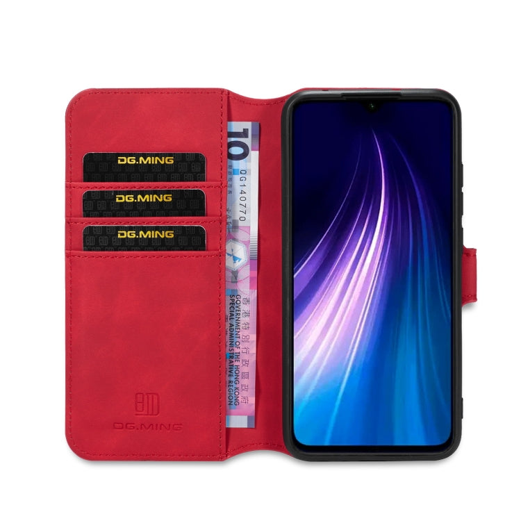 For Xiaomi Redmi Note 8 DG.MING Retro Oil Side Horizontal Flip Case with Holder & Card Slots & Wallet