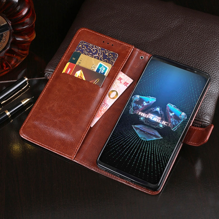 For Asus ROG Phone 5 idewei Crazy Horse Texture Horizontal Flip Leather Case with Holder & Card Slots & Wallet