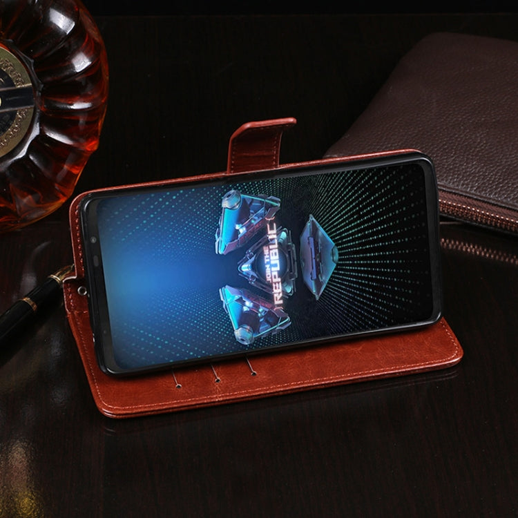 For Asus ROG Phone 5 idewei Crazy Horse Texture Horizontal Flip Leather Case with Holder & Card Slots & Wallet