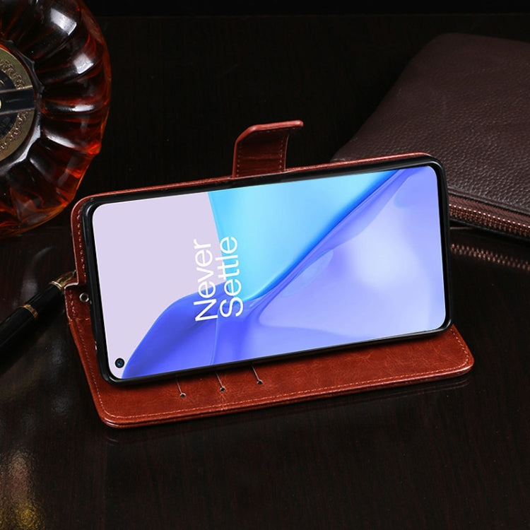 For OnePlus 9 idewei Crazy Horse Texture Horizontal Flip Leather Case with Holder & Card Slots & Wallet
