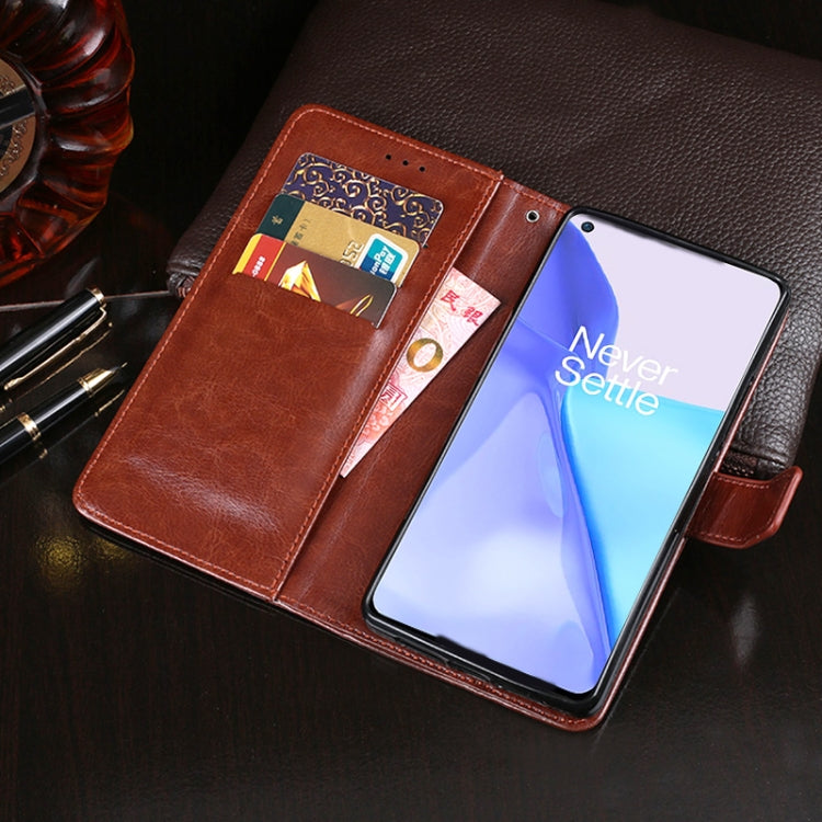 For OnePlus 9 idewei Crazy Horse Texture Horizontal Flip Leather Case with Holder & Card Slots & Wallet