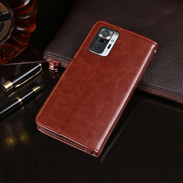 For Xiaomi Redmi Note 10 Pro idewei Crazy Horse Texture Horizontal Flip Leather Case with Holder & Card Slots & Wallet