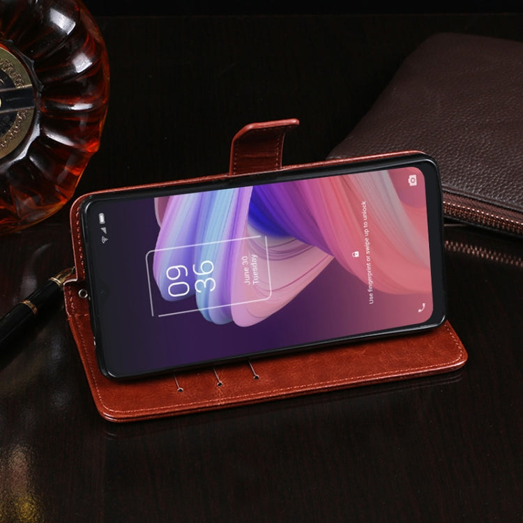 For TCL 10 SE idewei Crazy Horse Texture Horizontal Flip Leather Case with Holder & Card Slots & Wallet