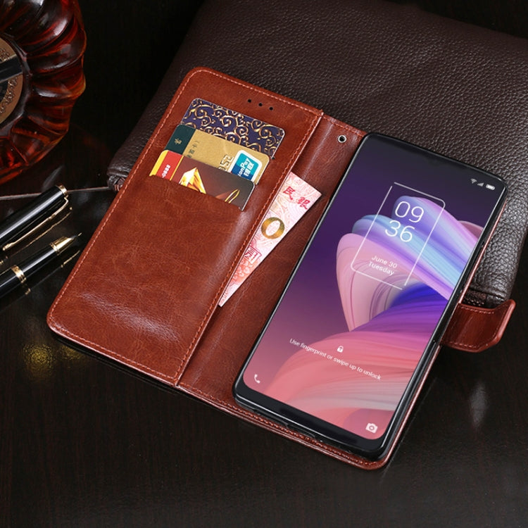For TCL 10 SE idewei Crazy Horse Texture Horizontal Flip Leather Case with Holder & Card Slots & Wallet