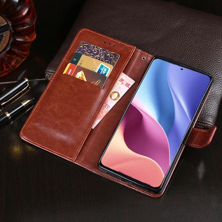 For Xiaomi Poco F3 idewei Crazy Horse Texture Horizontal Flip Leather Case with Holder & Card Slots & Wallet