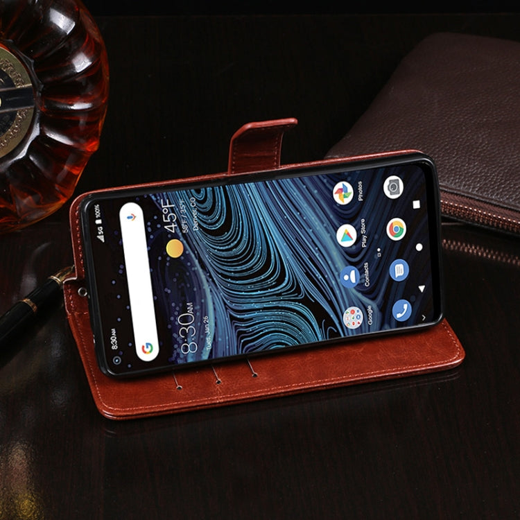 For ZTE Blade X1 5G idewei Crazy Horse Texture Horizontal Flip Leather Case with Holder & Card Slots & Wallet