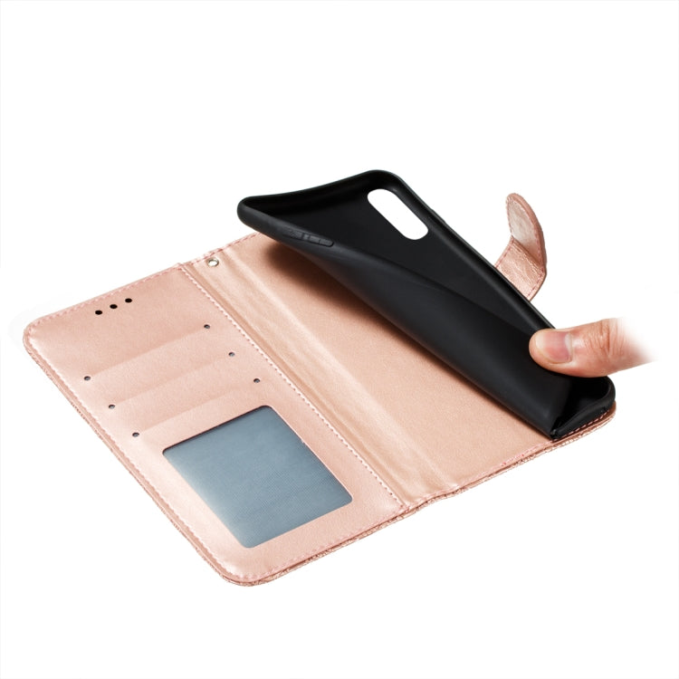 For Samsung Galaxy A02 / M02 (EU) Lace Flower Embossing Pattern Horizontal Flip Leather Case with Holder & Card Slots & Wallet & Photo Frame