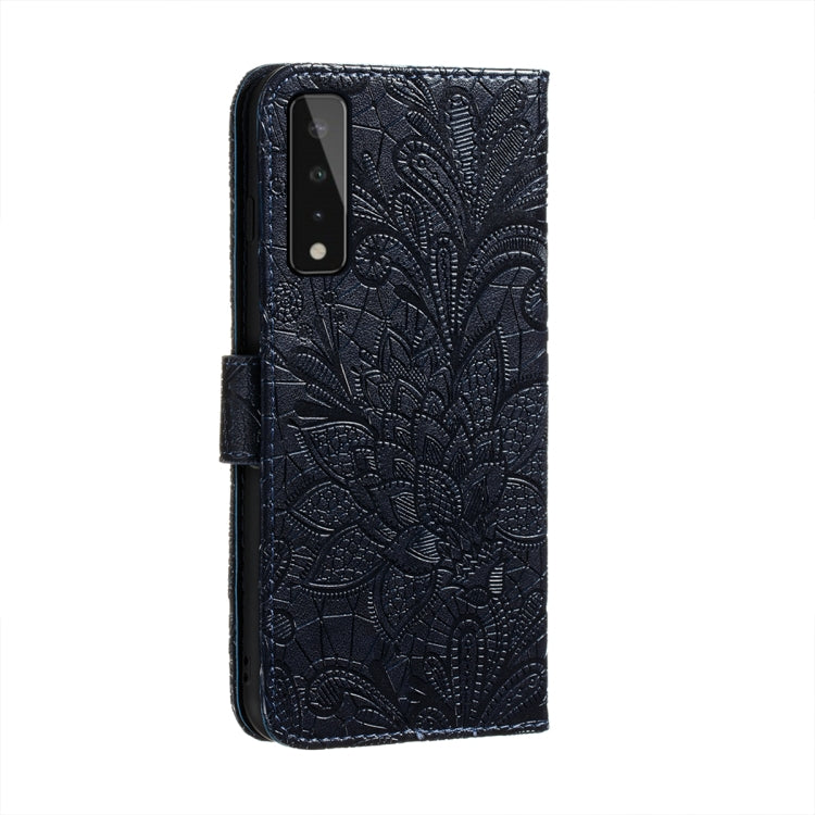 For LG Stylo 7 5G Lace Flower Embossing Pattern Horizontal Flip Leather Case with Holder & Card Slots & Wallet & Photo Frame