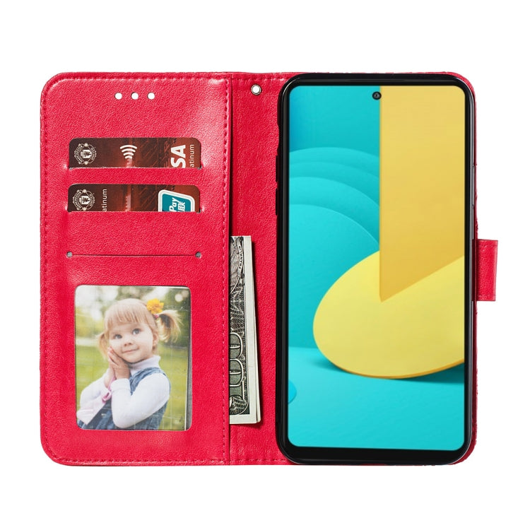 For LG Stylo 7 5G Lace Flower Embossing Pattern Horizontal Flip Leather Case with Holder & Card Slots & Wallet & Photo Frame