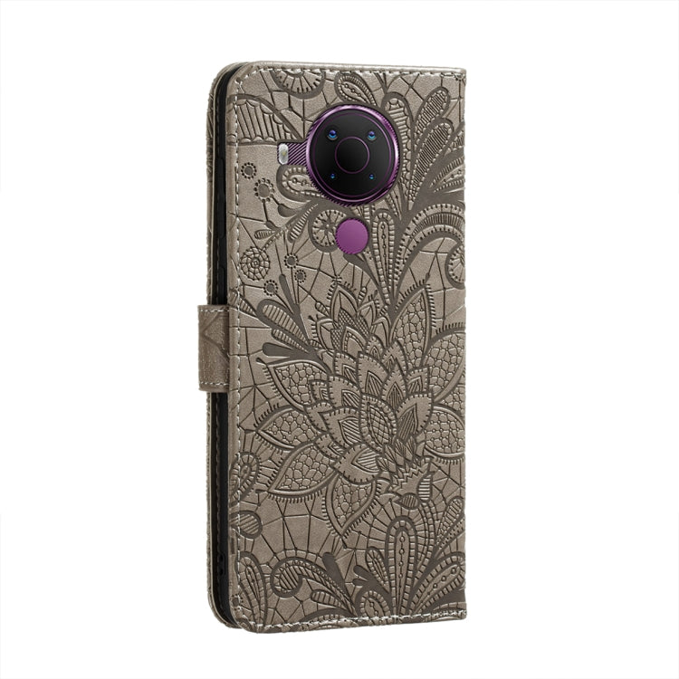 For Nokia 5.4 Lace Flower Embossing Pattern Horizontal Flip Leather Case with Holder & Card Slots & Wallet & Photo Frame