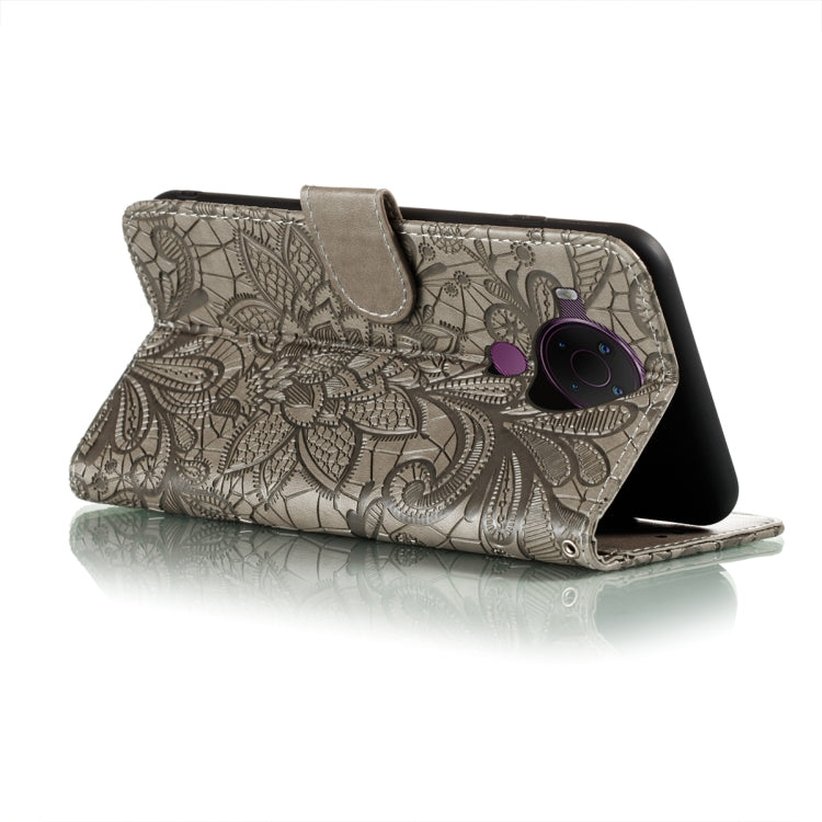 For Nokia 5.4 Lace Flower Embossing Pattern Horizontal Flip Leather Case with Holder & Card Slots & Wallet & Photo Frame