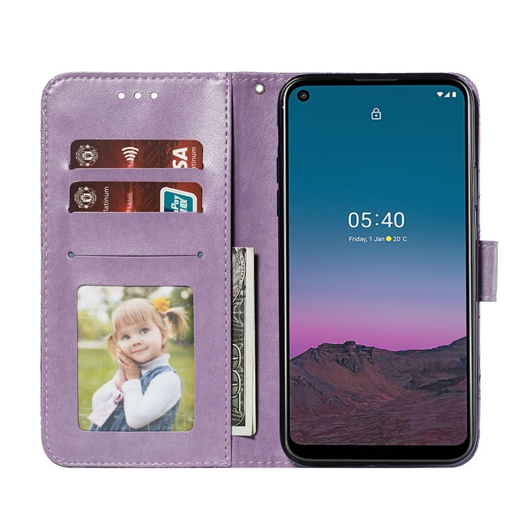For Nokia 5.4 Lace Flower Embossing Pattern Horizontal Flip Leather Case with Holder & Card Slots & Wallet & Photo Frame