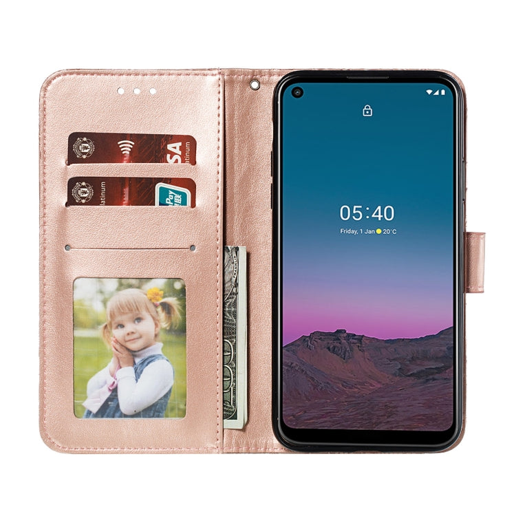 For Nokia 5.4 Lace Flower Embossing Pattern Horizontal Flip Leather Case with Holder & Card Slots & Wallet & Photo Frame
