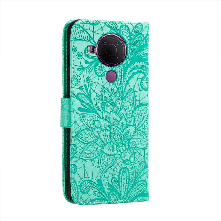 For Nokia 5.4 Lace Flower Embossing Pattern Horizontal Flip Leather Case with Holder & Card Slots & Wallet & Photo Frame
