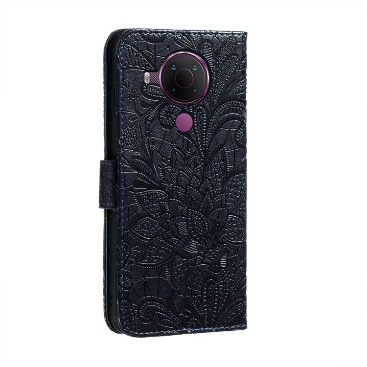 For Nokia 5.4 Lace Flower Embossing Pattern Horizontal Flip Leather Case with Holder & Card Slots & Wallet & Photo Frame