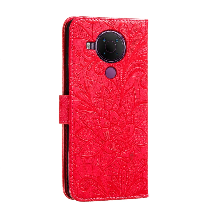 For Nokia 5.4 Lace Flower Embossing Pattern Horizontal Flip Leather Case with Holder & Card Slots & Wallet & Photo Frame
