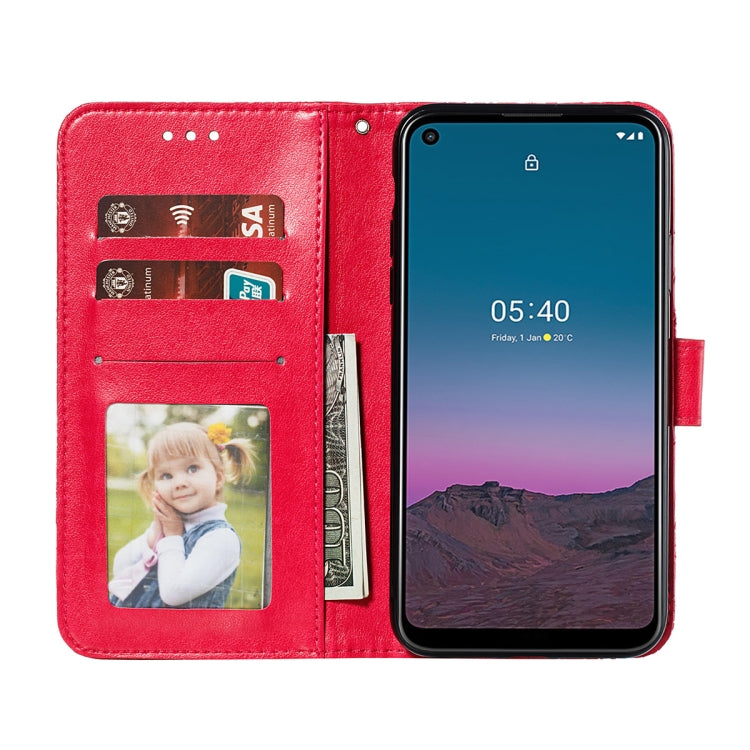 For Nokia 5.4 Lace Flower Embossing Pattern Horizontal Flip Leather Case with Holder & Card Slots & Wallet & Photo Frame