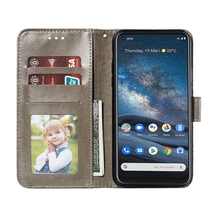 For Nokia 8.3 5G Lace Flower Embossing Pattern Horizontal Flip Leather Case with Holder & Card Slots & Wallet & Photo Frame