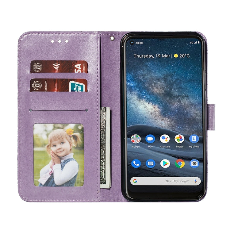 For Nokia 8.3 5G Lace Flower Embossing Pattern Horizontal Flip Leather Case with Holder & Card Slots & Wallet & Photo Frame